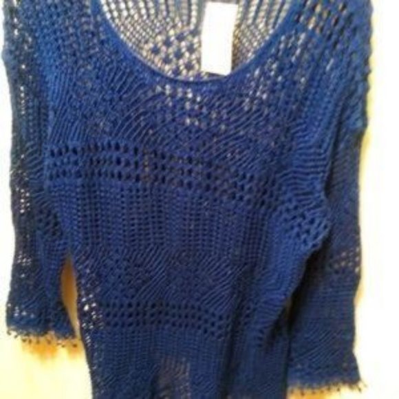 united states sweaters Sweaters - Open Knit Blue Sweater